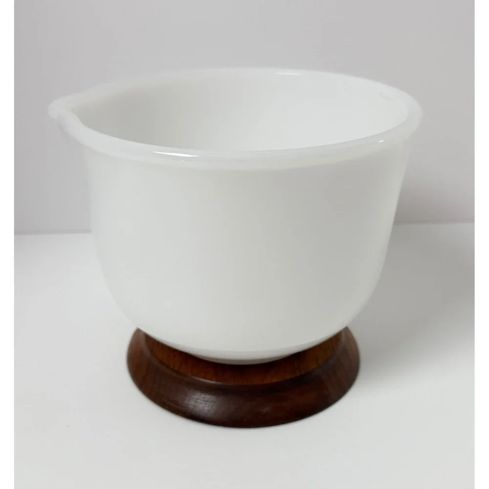 Vintage Glasbake Sunbeam White Milk Glass‎ Mixer Bowl 20CJ Made USA